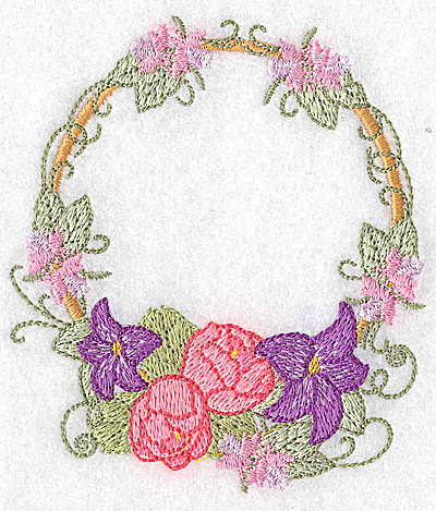 Embroidery Design: Lilies and peonies circular 3.87w X 3.41h
