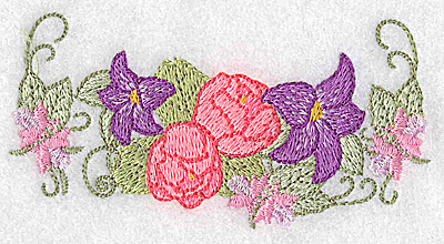 Embroidery Design: Lilies and peonies  1.96w X 3.89h
