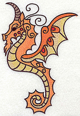 Embroidery Design: Dragon 5 large 4.74w X 6.95h