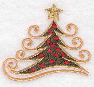 Embroidery Design: Christmas tree medium 3.32"w X 3.01"h