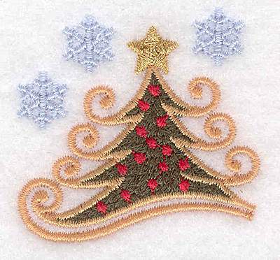 Embroidery Design: Christmas tree with snowflakes B 2.01"w X 1.95"h