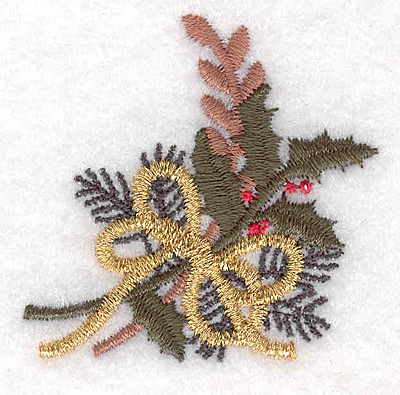 Embroidery Design: Holly decoration A 1.83"w X 1.80"h