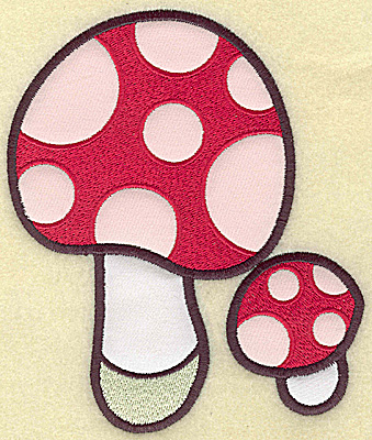 Embroidery Design: Toadstools (double applique] 5.96w X 4.99h