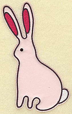 Embroidery Design: Rabbit applique 6.95w X 4.41h