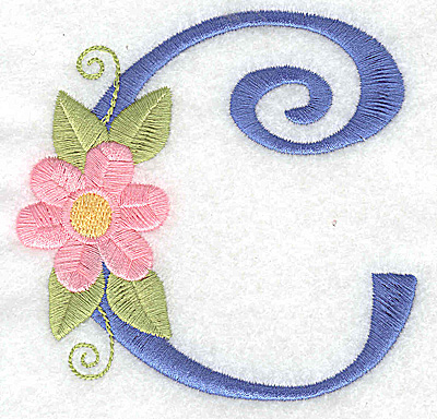 Embroidery Design: C large 3.67w X 3.59h