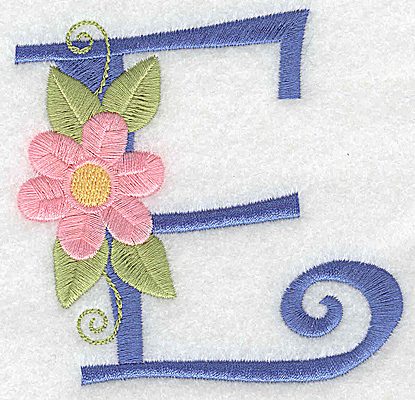 Embroidery Design: E large 3.61w X 3.55h