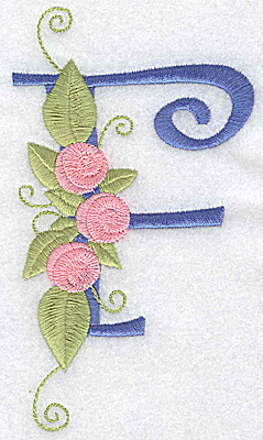Embroidery Design: F large 3.04w X 5.35h