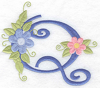 Embroidery Design: Q large  5.67w X 4.95h