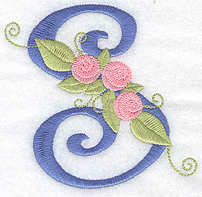 Embroidery Design: S large 3.67w X 3.57h