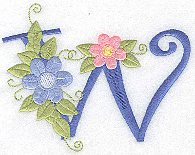 Embroidery Design: W large 5.75w X 4.48h