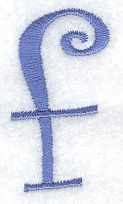 Embroidery Design: f lower case 1.04w Z 1.99h