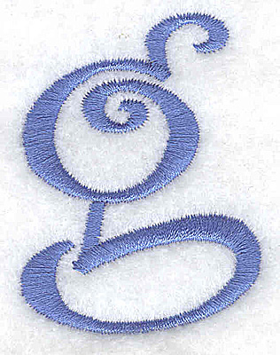 Embroidery Design: g lower case 1.58w X 2.11h