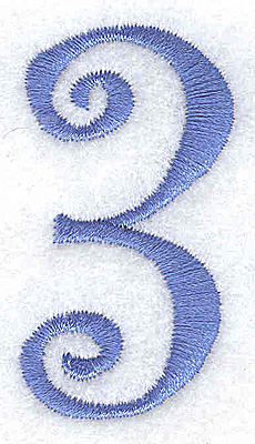 Embroidery Design: 3 number 1.11w X 2.03h