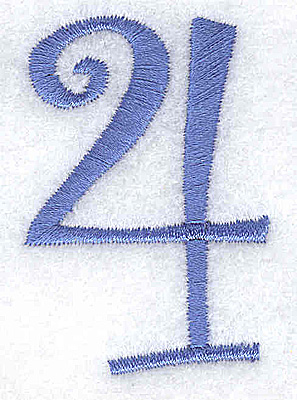 Embroidery Design: 4 number 1.35w X 2.01h