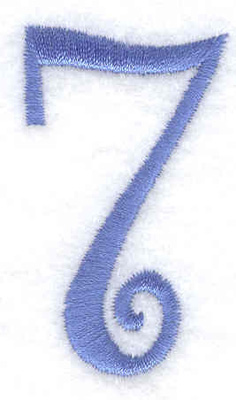 Embroidery Design: 7 number 1.16w X 2.02h