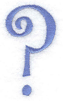 Embroidery Design: Question mark 1.13w X 2.01h