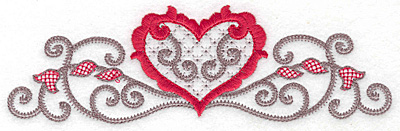 Embroidery Design: Floral Heart 102 large 6.98w X 2.14h