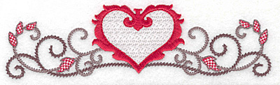 Embroidery Design: Floral Heart 103 small 6.93w X 1.95h