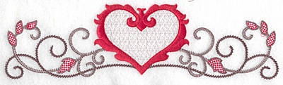 Embroidery Design: Floral Heart 104 large9.77w X 2.73h