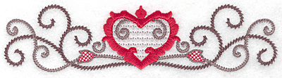 Embroidery Design: Floral Heart 105 small 6.97w X 1.73w