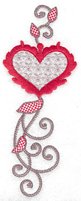 Embroidery Design: Floral Heart 110 large 2.70w X 6.95h