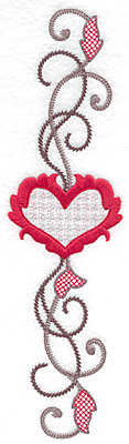 Embroidery Design: Floral Heart 112 9.69w X 2.64h