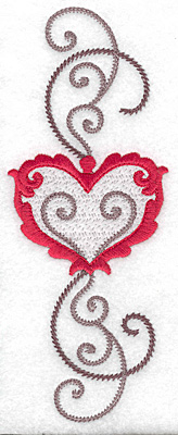 Embroidery Design: Floral Heart 113 2.67w X 6.95h