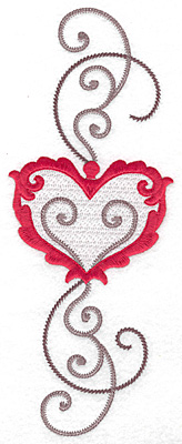 Embroidery Design: Floral Heart 1149.72w X 3.74h
