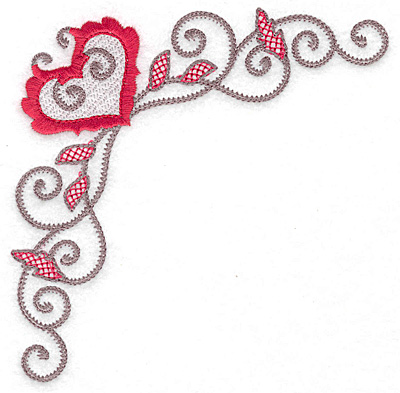 Embroidery Design: Floral Heart 118 corner large 4.97w X 4.97h