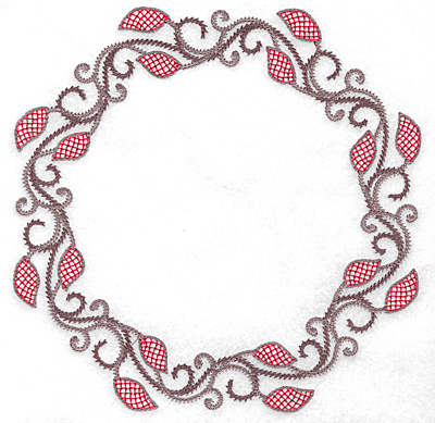 Embroidery Design: Circle of Vines  6.98w X 6.98h