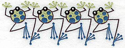 Embroidery Design: Frog B four in a row 6.96w X 2.60h
