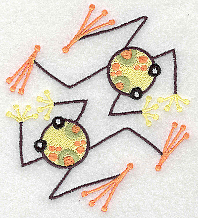 Embroidery Design: Frog E duo 3.88w X 4.40h