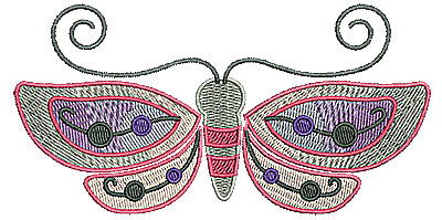 Embroidery Design: Butterfly with open wings 5.00w X 2.52h