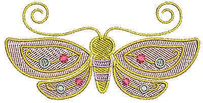 Embroidery Design: Butterfly cute 3.60w X 1.81h