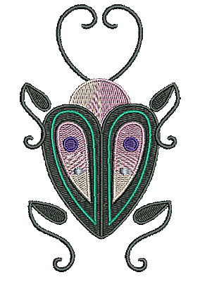 Embroidery Design: Floral bug 2.91w X 4.84h