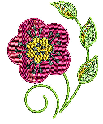 Embroidery Design: Flower 7 2.91w X 3.74h