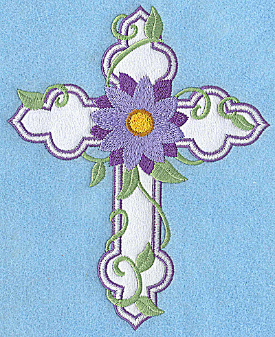 Embroidery Design: Cross applique with mumm 6.16w X 4.96h