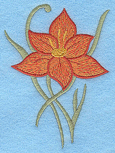 Embroidery Design: Orange flower 2.86w X 3.88h