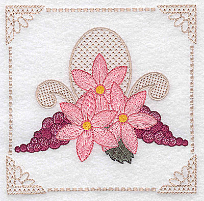Embroidery Design: Floral design with grapes H large 4.97w X 4.96h