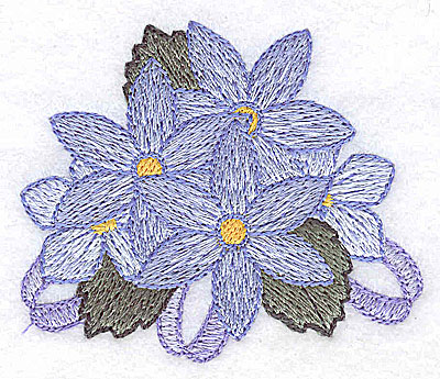 Embroidery Design: Flowers and ribbons C 2.78w X 2.38h