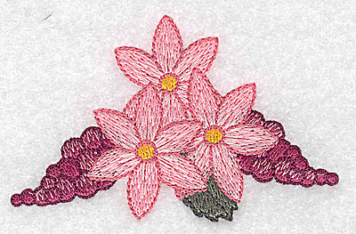 Embroidery Design: Flowers grapes and ribbons H 3.53w X 2.29h