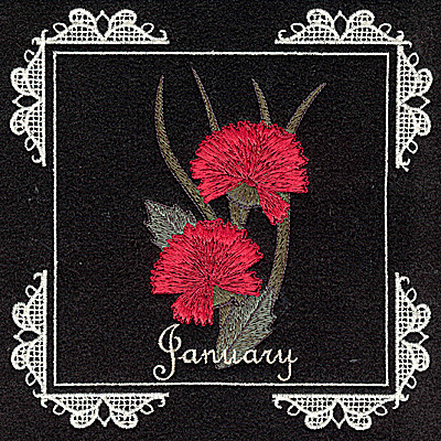 Embroidery Design: January 6.02w X 6.04h