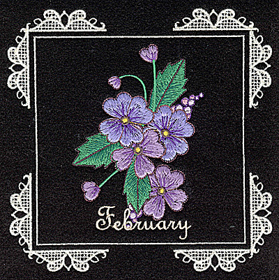 Embroidery Design: February 6.02w X 6.04h