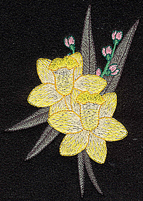 Embroidery Design: Daffodil 3.43w X 4.79h