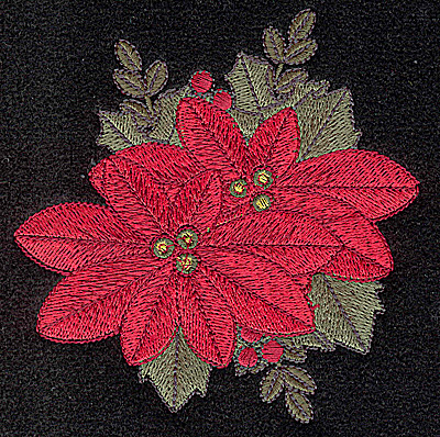 Embroidery Design: Poinsetta 4.01w X 4.12h
