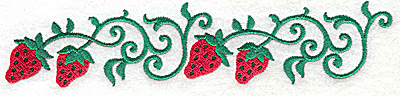Embroidery Design: Strawberry border 6.98w X 1.49h