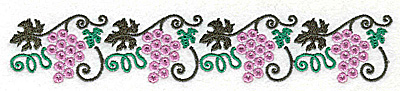 Embroidery Design: Grape border 6.90w X 1.25h