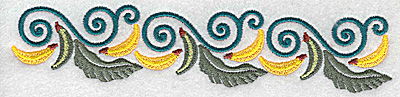 Embroidery Design: Banana border 6.98w X 1.44h