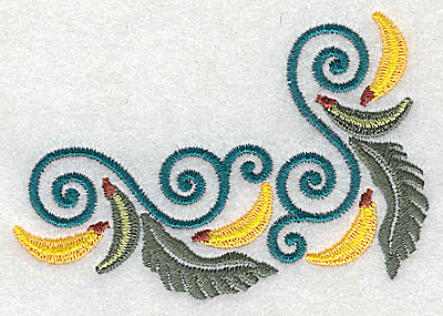 Embroidery Design: Banana corner 3.77w X 2.70h