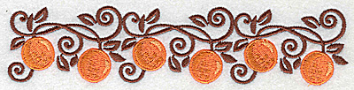 Embroidery Design: Orange border 6.91w X 1.57h